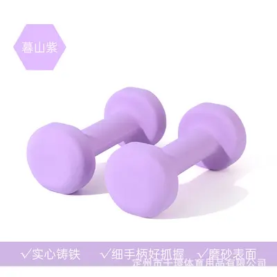 Dambıl kadın spor ev öğrenci çocuk alt zil erkek yoga sınır ötesi katı dökme demir daldırma plastik set küçük dambıl - 10