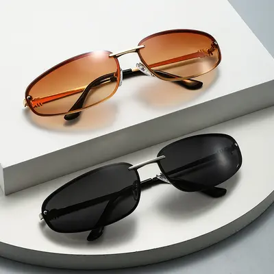 Retro Metal Frame Women's Sunglasses, Y2K Style, UV Protection - 3