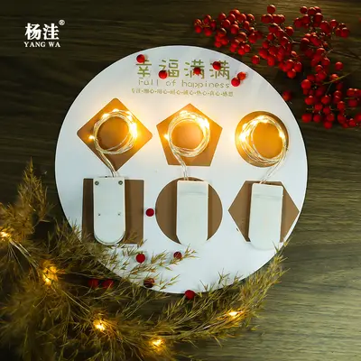 LED ışık dizisi, düğme pilli kutu, 1 metre 20 LED, hediye kutusu dekorasyonu için