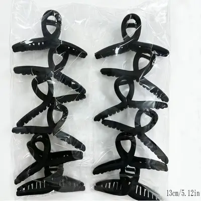 Women's Cross-Border Rubber Paint Large Grip Hair Clip High Volume Back of Head Bun Hair Shark Clip Two Yuan Clearance Hair Accessory Set - 10