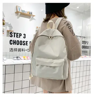 College Style Oxford Cloth Backpack, Large Capacity Breathable Travel Bag - 6