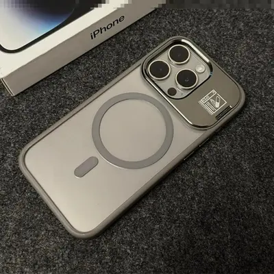 Magnetic Lens Protection Clear Phone Case for iPhone 17, With Stand - 7