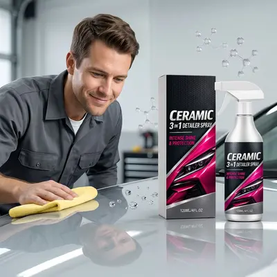 Car Ceramic Coating Spray, Protective Layer and Paint Gloss, Portable