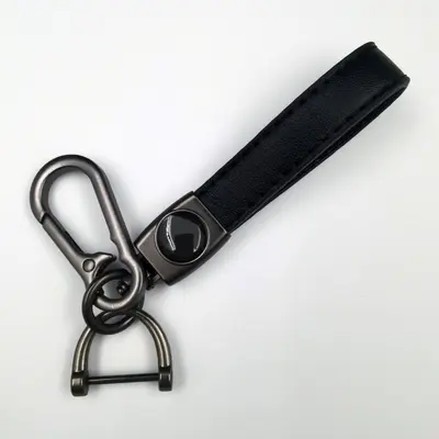 Lambskin Leather Keychain with Custom Car Logo for Men - 7