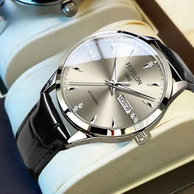 Fortilan Herrenuhr Herrenquarzuhr Markenuhr Stahlarmband Mittelschüler vollautomatische mechanische Uhr wasserdicht - 10