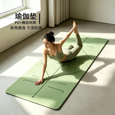 B07椰丝土豪垫pu橡胶瑜伽垫防滑瑜珈垫子加宽专业健身垫家用地垫