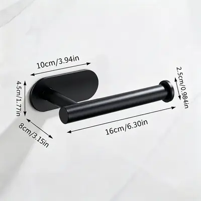 Stainless Steel No-Drill Wall-Mounted Toilet Paper Holder - 13
