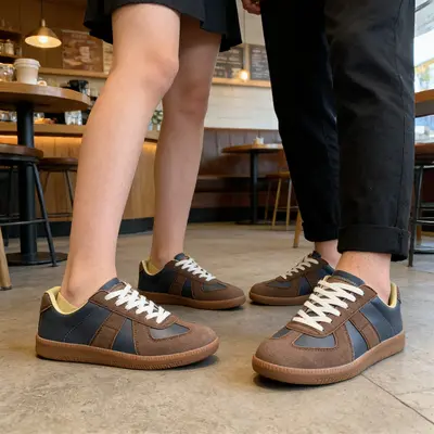 Herren Retro-Lederschuhe, echtes Leder, niedriger Schaft - 6