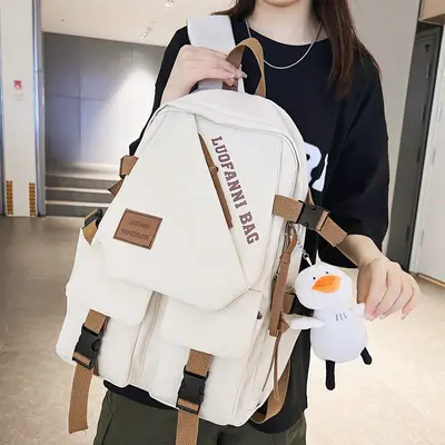 Women's Daily Backpack, Student Style, Large Capacity - 4