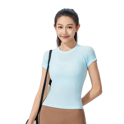 Women's Short-Sleeve Yoga T-Shirt, Quick-Drying Sports Top