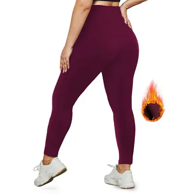 Fleece-Lined Plus Size Winter Yoga Pants, High Waist, Sizes 1XL-5XL - 10