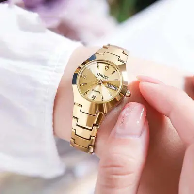 Kızlar için saat, modaya uygun, su geçirmez, parlak, sade mizaç, çelik bant, çift takvim, kadınlar için kuvars saat, dropshipping