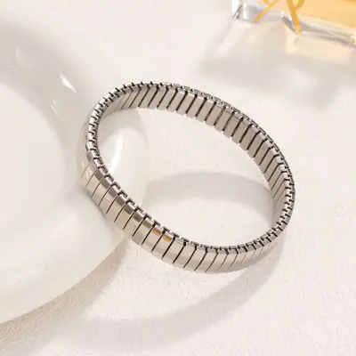 AliExpress Amazon sınır ötesi en çok satan kız çocuk bilekliği, solmayan üst düzey paslanmaz çelik elastik bileklik, popüler aksesuar. - 12