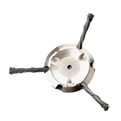 Wire Brush Trimmer Head for Electric Brush Cutter, 3/6 Tooth, Large Hole