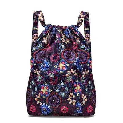 Floral Pleated Large-Capacity Foldable Women's Backpack, Travel - 12