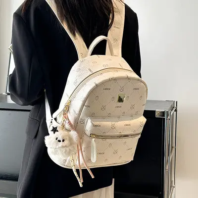 Korean-Style Campus Backpack, Large Capacity, Soft Leather Texture - 5