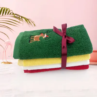 Reines Baumwoll-Weihnachts-Küchenhandtuch-Set mit gesticktem Weihnachtslogo, Badezimmer-Handtuch zum Exportieren, personalisiertes Halloween-Handtuch - 13