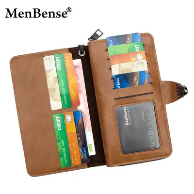 Long Men's Wallet with Lock Buckle Clutch, Large Capacity - 3