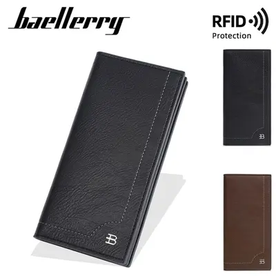 Men's Long Wallet, Retro Style, Multi-Card Slots, Zipper - 1