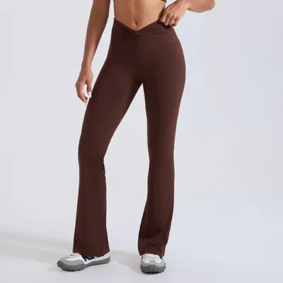 Kadın mikro paça yoga pantolonu, yüksek esneklik, nefes alabilir, düğümlü bel bandı - 9