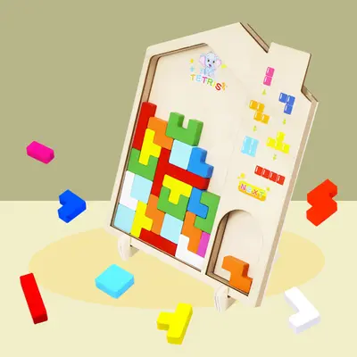 Tetris Building Block Puzzle Toy for Kids, Montessori, Ages 3-6 - 9