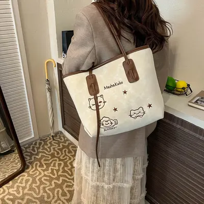 Kadın tek omuz çantası, nişe özgü retro tote çanta, kişiselleştirilebilir - 5
