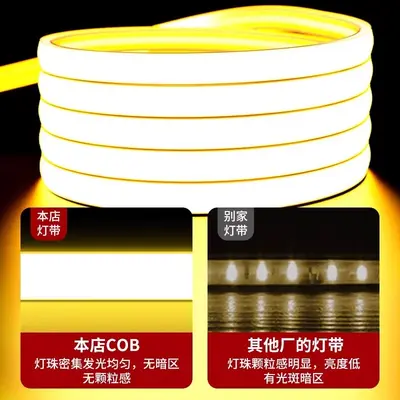 In stock 220V outdoor waterproof ultra bright self-adhesive linear light home living room ceiling COB light strip LED light strip