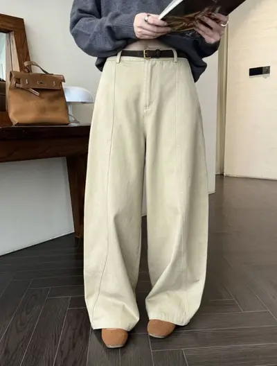 Kadın bol paça pantolon, ince model, bahar, günlük