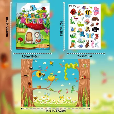 Insect Sticker Book for Children, Quiet Book for Early Learning and Concentration - 3