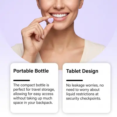 Purple Toothpaste Tablets, Portable Solid Teeth Cleaning Tablets