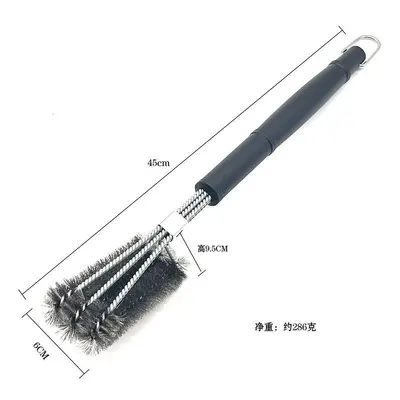 Stainless steel barbecue brush with copper wire bristles for grill cleaning - 9