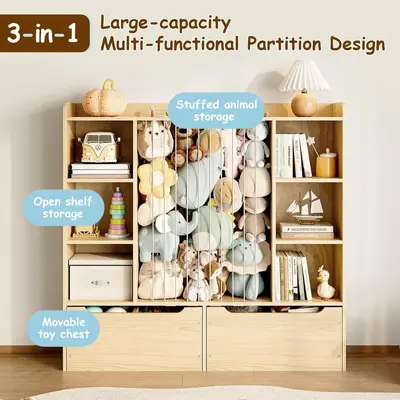 New Solid Wood Toy Rack Kindergarten Toy Storage Shelf Multi-Layer Montessori Bookshelf Children's Toy Organizer