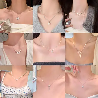 Pearl necklace for women, clavicle chain, elegant design