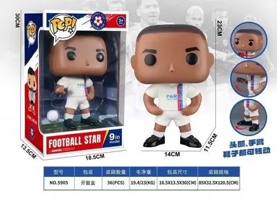 World Cup Football Star Figurine, Mbappe, Messi, C. Ronaldo Collectible - 11