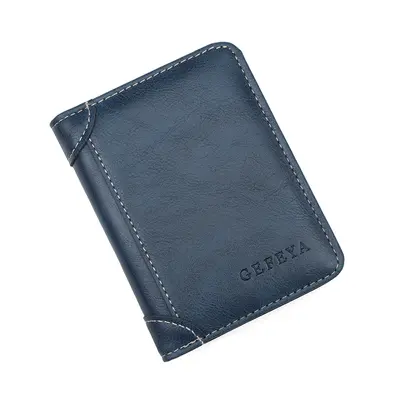 Erkek Kısa Retro Deri Cüzdan, Çok Kartlık - 10