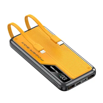 Wholesale Powerbank 20000mAh Ultra-Schnellladung tragbar mit integriertem Kabel Mobile Power Geschenkdruck Logo - 5