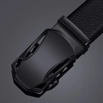 Paolo Genuine Men's Soft Leather Belt Casual Automatic Buckle Business Korean Style Waistband Middle-aged Youth Fashion Casual Pants Belt - 12
