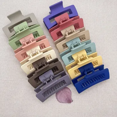 Combination claw clip rectangle square Korean style large size women simple and elegant back of head shark clip frosted hair claw clip