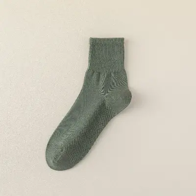 Men's Spring and Autumn Sports and Casual Cotton Socks Sweat-Absorbing and Breathable Men's Seamless Work Pure Color Summer Mid-Calf Cotton Socks - 11