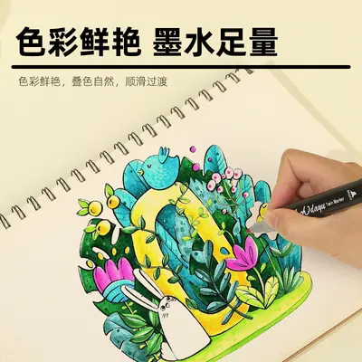 Double-ended alcohol-based marker set, colorful, children's, drawing pen
