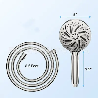 Booster Shower Set with 8-Mode Exposed Shower Head and Back Spray - 9