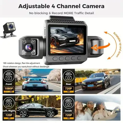 Dash cam 4-lens, 1080P HD, night vision, WiFi - 4