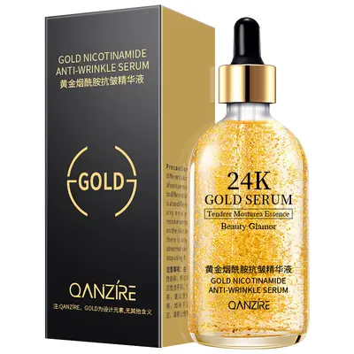 Qianzi 24k Gold Niacinamide Anti-Wrinkle Self-Original Solution Improves Pores and Brightens Skin Hyaluronic Acid Gold Foil Skincare Products - 7