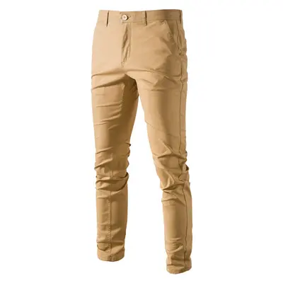 Men's Casual Cotton Long Pants, 2024 Autumn Winter, Breathable, Youth Business Style - 7