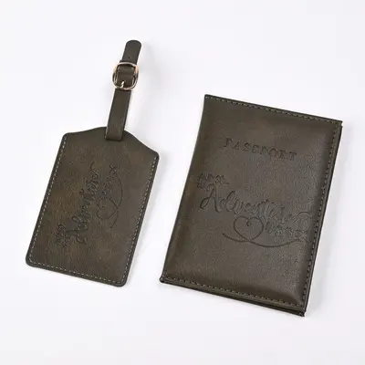 PU-Reisepass-Etui, Gepäcketikett, Tickethalter-Set - 7