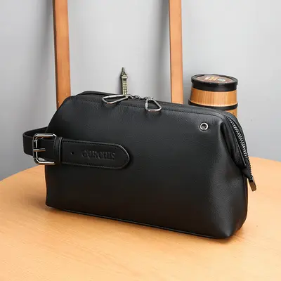 Men's Soft Leather Handbag, Large Capacity for Business and Casual Use - 7