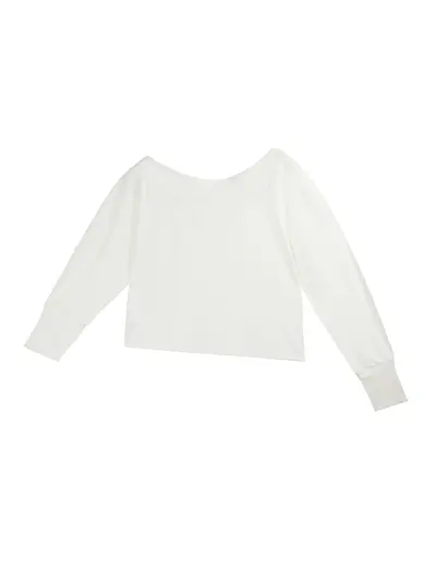 Women's Plus Size Off-Shoulder Long Sleeve Top, Casual Fit, 9321 - 6