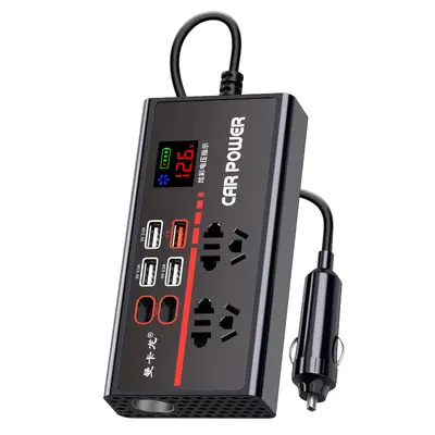 Araba invertörü 12V/24V - 220V, USB hızlı şarjlı, dijital ekranlı - 5