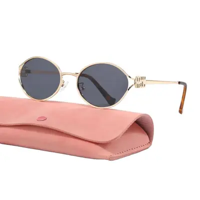 Metal Frame Women's Sunglasses, UV Protection, Oval Frame - 6
