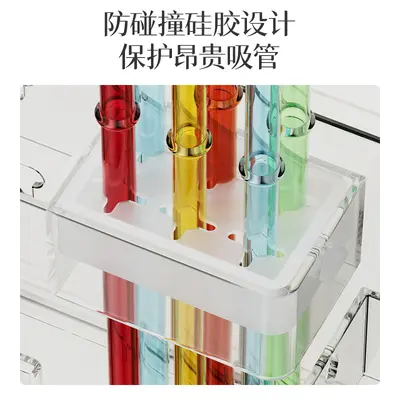 Wall-Mounted Punch-Free Drainable Chopstick and Straw Storage Rack